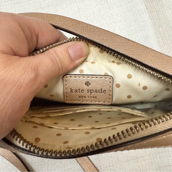Kate Spade Staci Mini Camera Cossbody Bag Rose Gold Cow Leather Travel Casual - Picture 10 of 13
